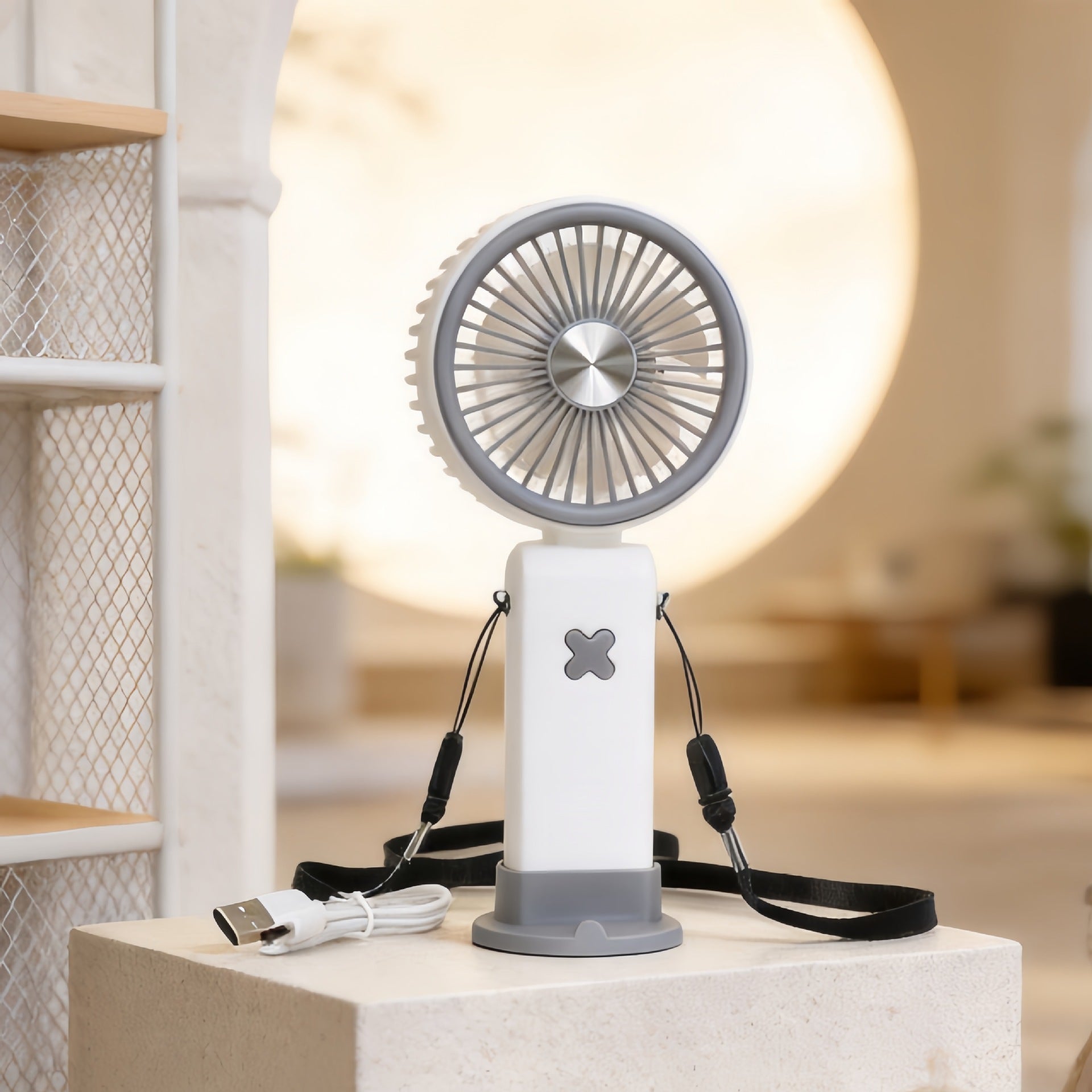 Portable Handheld Fan for Women with Flexible Design USB Rechargeable Compact Lightweight