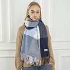 Ladies Patterned Scarf Soft Stylish Design with Fringes for Cold Weather