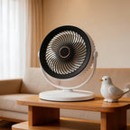 Portable USB Table Fan with Integrated LED Light Adjustable Speed Compact and Lightweight