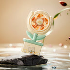 Portable Mini Fan USB Rechargeable Compact Flower Design Adjustable Speeds