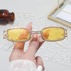 Women's Sunglasses Crystal Frame Sparkling Metallic UV Protection Stylish Fashion Eyewear
