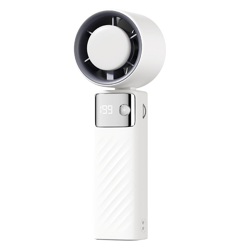 High-Efficiency Handheld Cooling Fan with Digital Display Portable Rechargeable Battery Powered