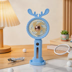 Harrow Portable Mini Fan USB Rechargeable Lightweight Quiet Operation with Fawn Design