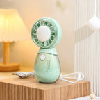 Portable Hand Fan for Women with USB Rechargeable Misting Spray and Cute Bear Design