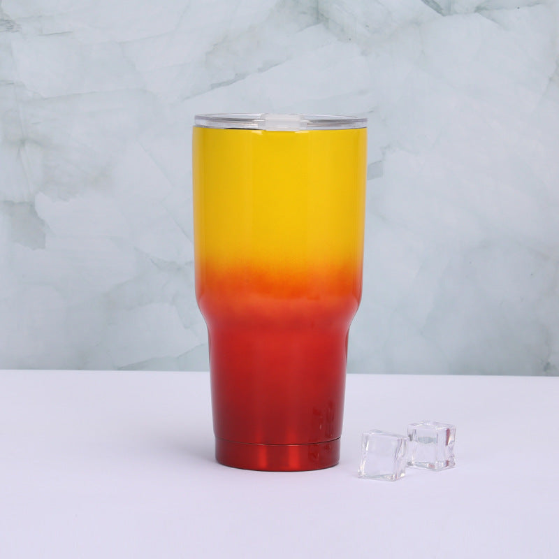 Unisex Insulated Stainless Steel Mug Double-Walled Leak-Proof Lid with Straw Durable Design