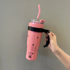 Women’s Insulated Water Bottle BPA-Free Plastic with Straw and Carry Handle