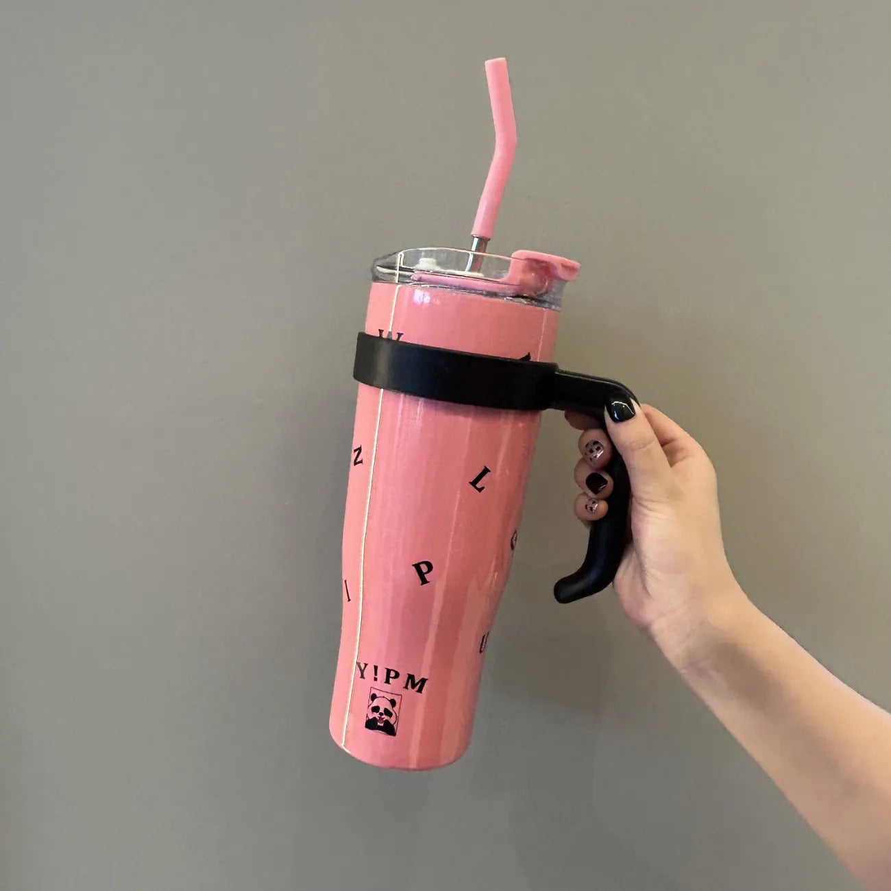 Women’s Insulated Water Bottle BPA-Free Plastic with Straw and Carry Handle