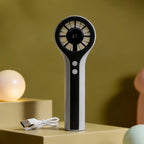 Portable Hand Fan USB Rechargeable with Variable Speed and Digital Display Compact Lightweight