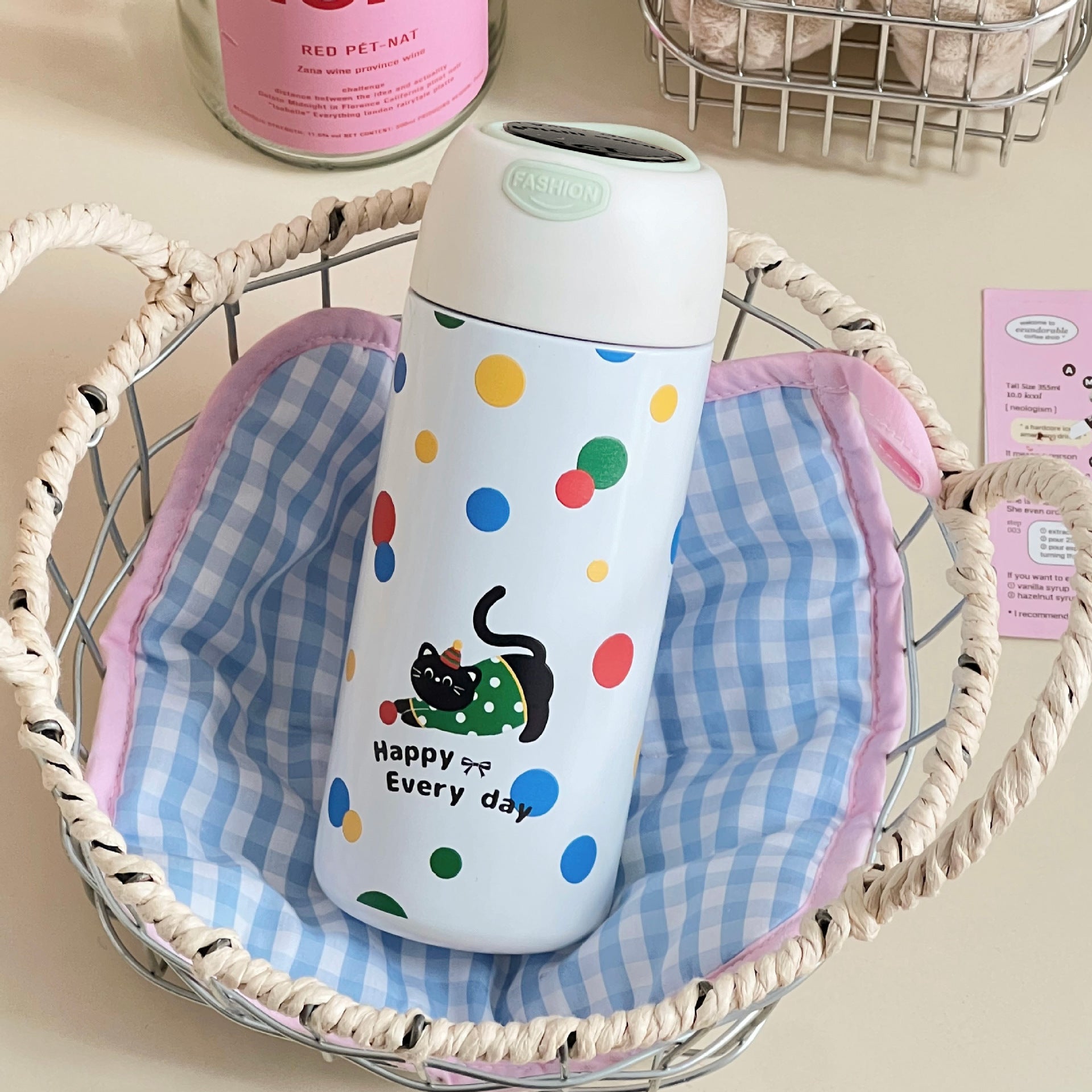 Women Insulated Water Bottle Leak-Proof Playful Animal Design Hot Cold Thermos