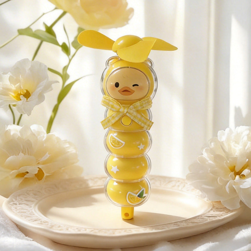 Rechargeable Portable Handheld Fan with Soft Blades and Cute Animal Head Design
