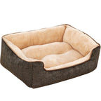 Unisex Pet Bed Soft Plush Lining Ergonomic Raised Edge Removable Cover