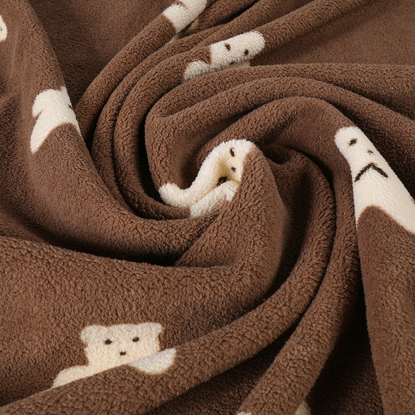 Women's Patterned Throw Blanket Harrow Fluffy Blended Fabric Animal Motifs Polka Dots