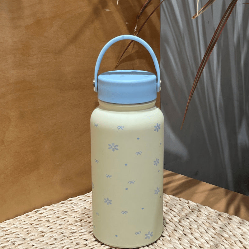 Women’s Insulated Stainless Steel Water Bottle with Carry Handle Leak-Proof Design