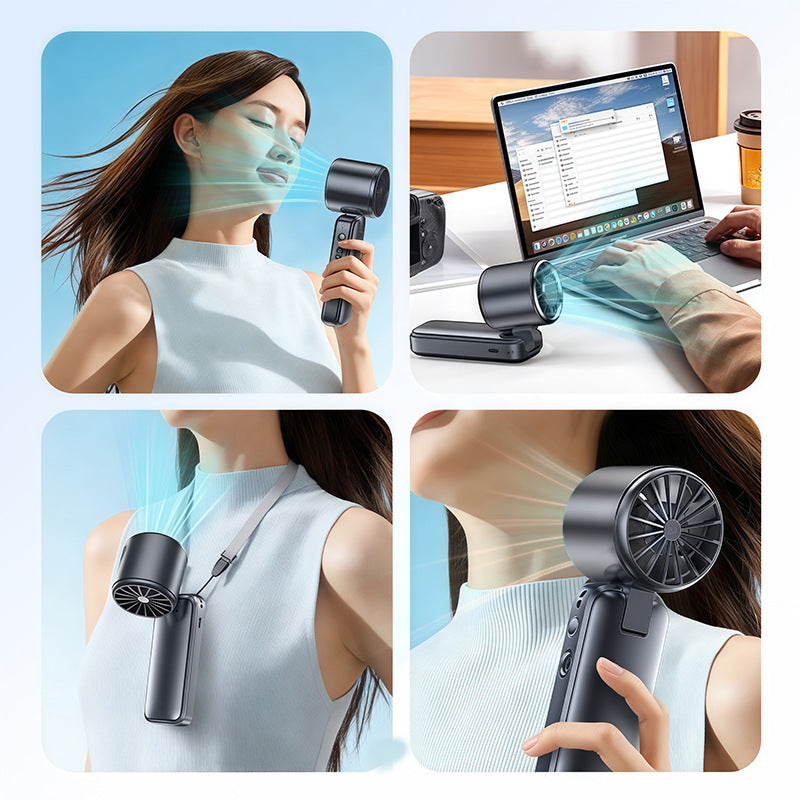 Portable Mini Fan with Digital Thermostat Battery-Powered Lightweight