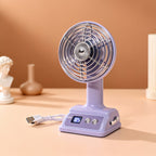 Portable USB Table Fan with Digital Speed Display Adjustable Tilt Lightweight and Energy Efficient