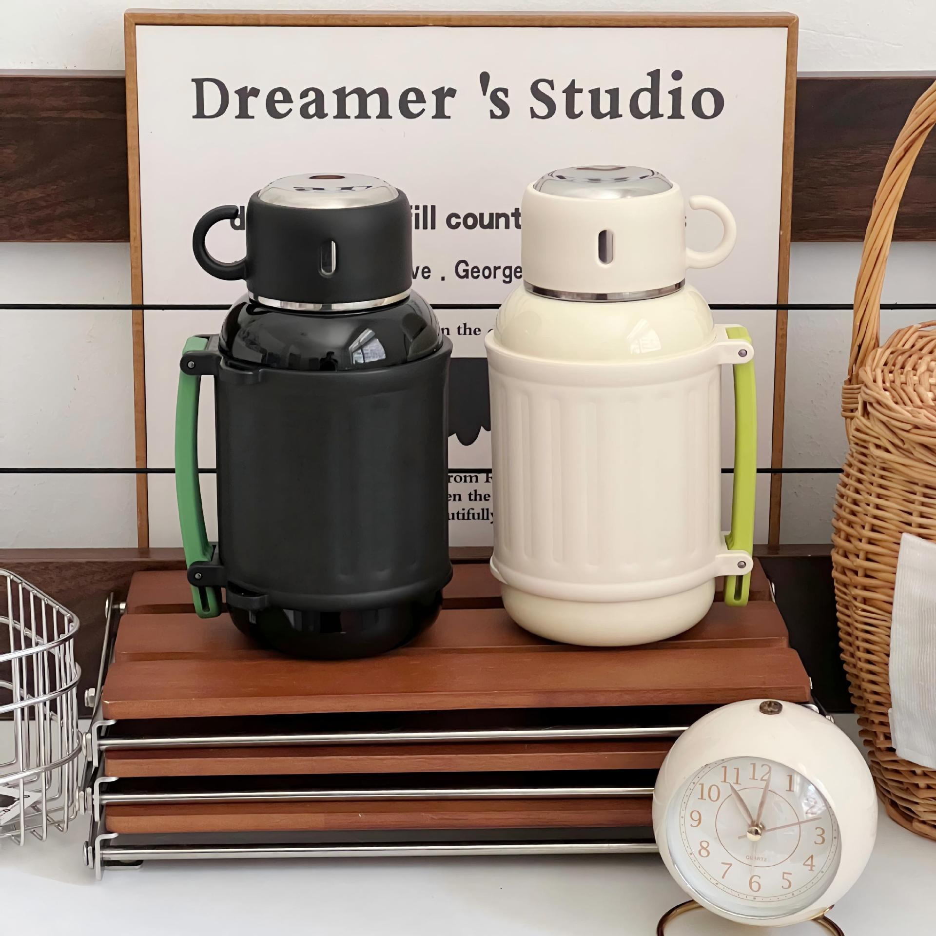 Unisex Stainless Steel Insulated Carafe Double Wall Vacuum Flask with Handle