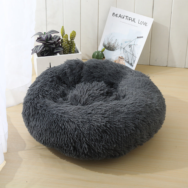 Fluffy Dog Bed Hypoallergenic Soft Round Non-Slip Machine Washable