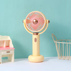 Portable Handheld Fan USB Rechargeable 3-Speed Compact Lightweight with Stand