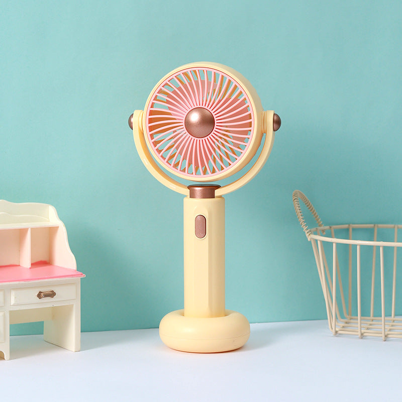 Portable Handheld Fan USB Rechargeable 3-Speed Compact Lightweight with Stand