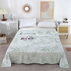 Bowlift Cotton Comforter Soft Breathable Leaf Pattern Green Duvet for Women