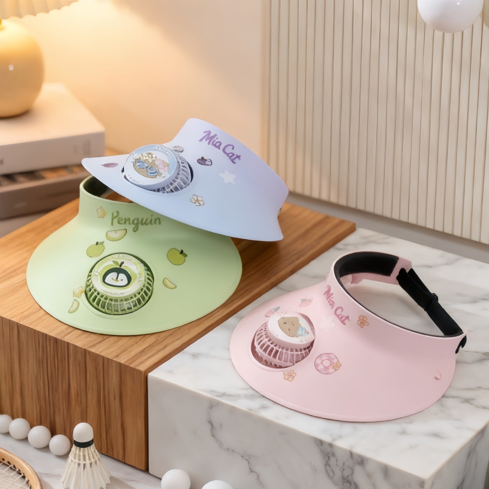 Women’s Portable Cooling Cap with Built-In Fan Adjustable Strap UV-Resistant Lightweight