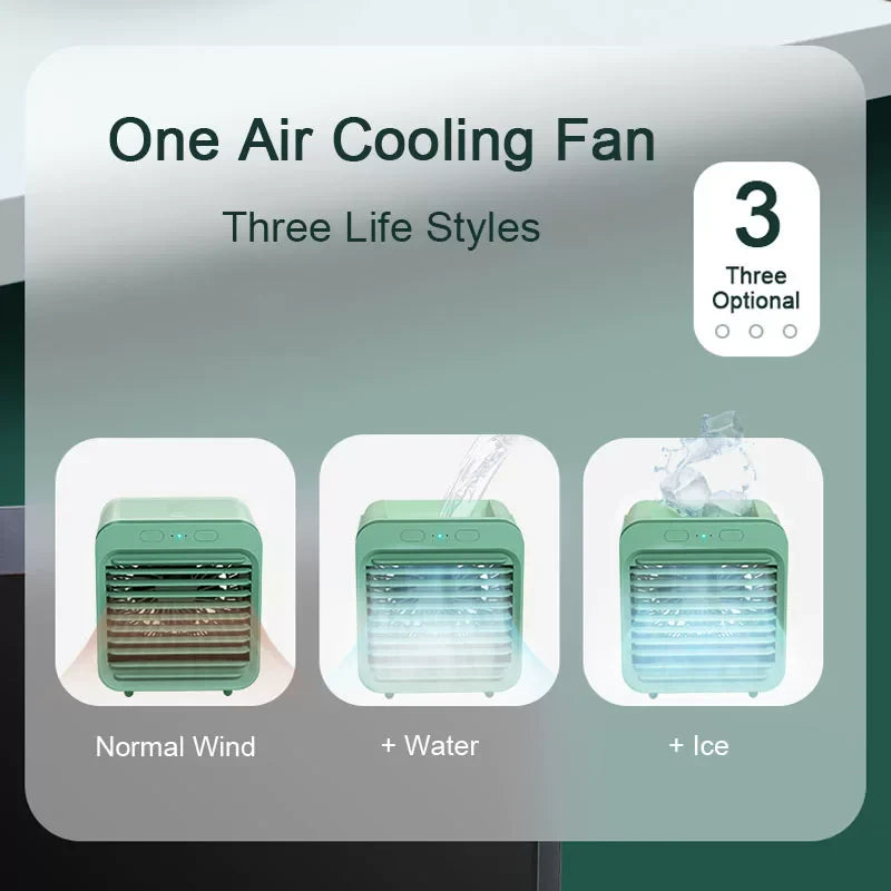 Personal Desktop Cooler Ultra-Compact USB-Powered Microclimate Cube with Refillable Water Tank and Adjustable Air Louvers