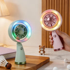 Portable Handheld Fan with Color Changing LED Light USB Rechargeable Quiet Operation