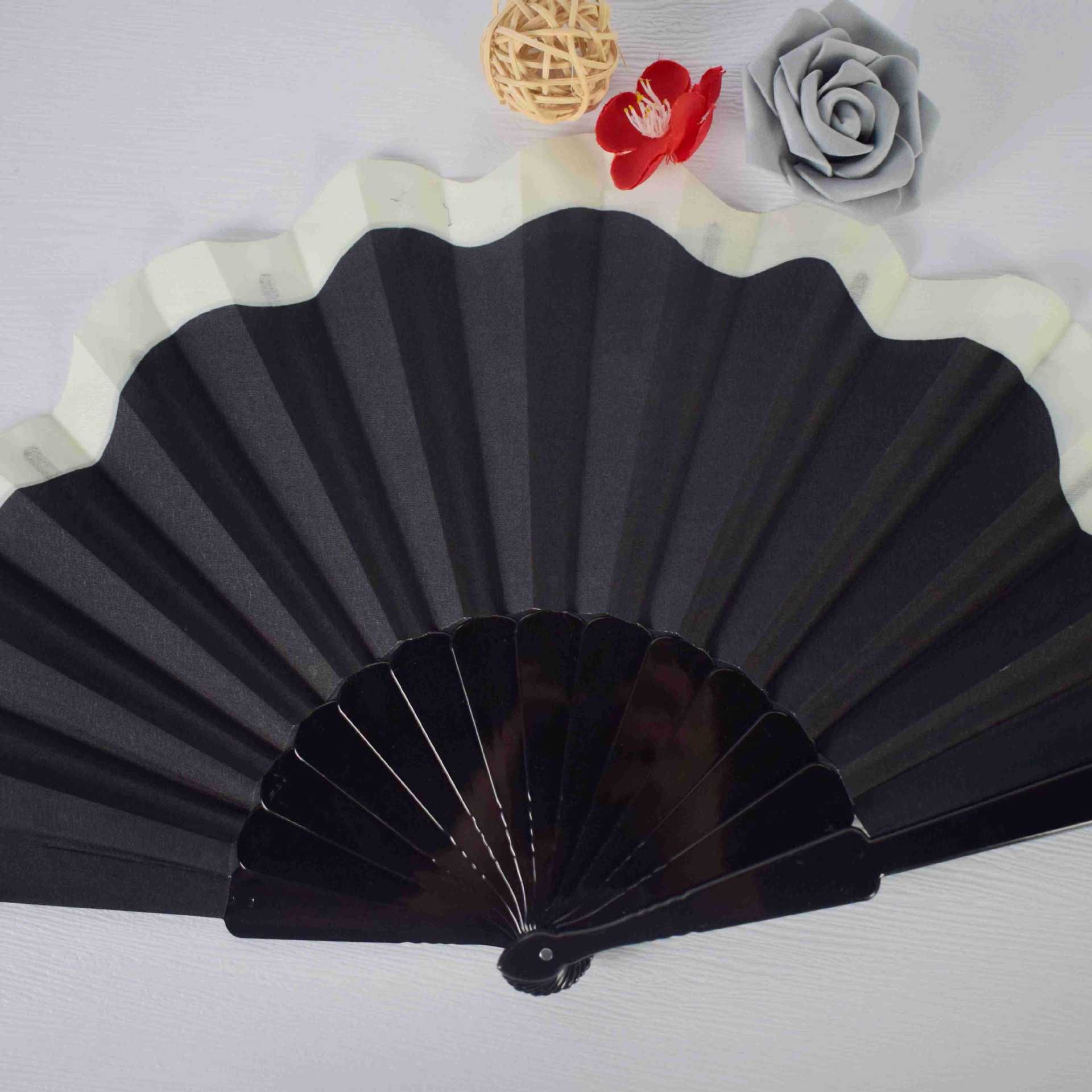 Women's Wooden and Satin Stylish Hand Fan Elegant Portable Accessory