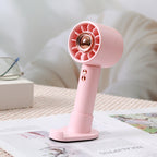 Portable Handheld Fan with Integrated Stand USB Rechargeable Compact Lightweight
