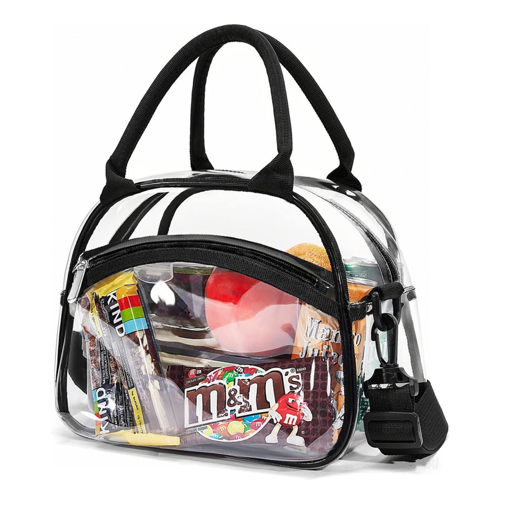 Ladies Transparent Cooler Bag PVC Material Spacious Clear Insulated Tote with Adjustable Strap