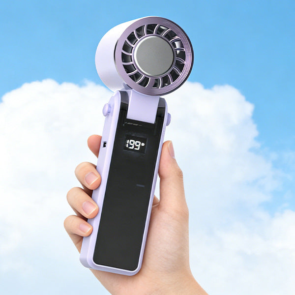 Portable Rechargeable Handheld Cooling Fan Lightweight Compact with LED Battery Display and Multiple Speed Settings