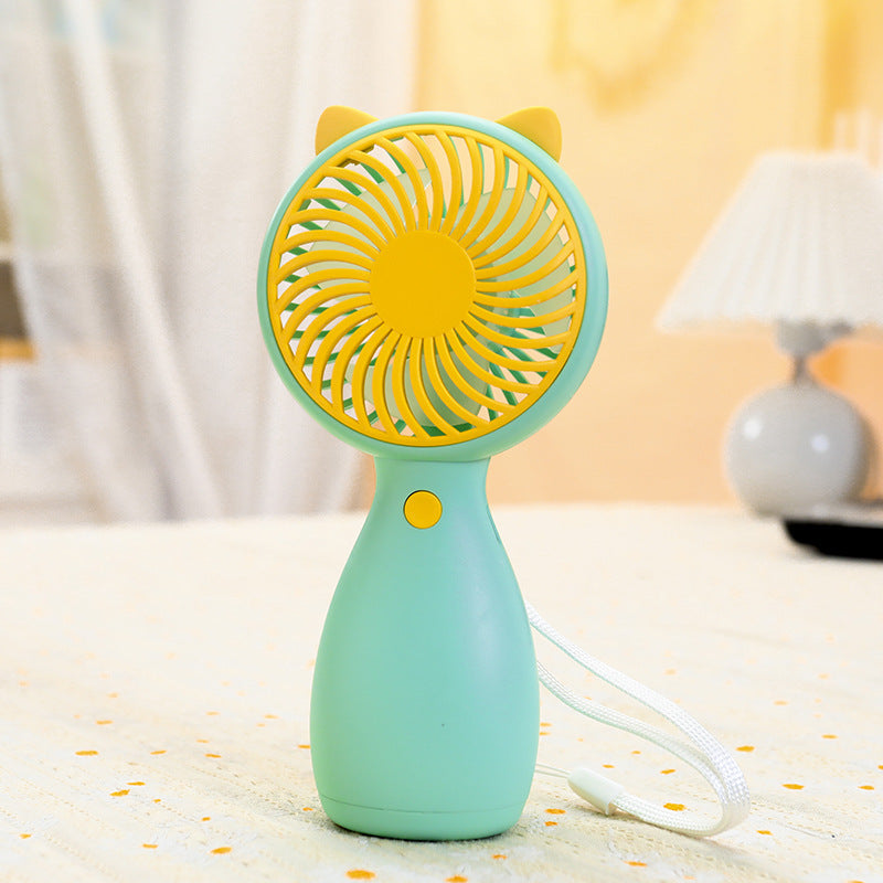 Portable Table Fan Rechargeable Quiet Compact Desk Fan with Cute Ears for Home Office