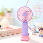 Rechargeable Handheld Fan Compact Foldable Stand Quiet Motor Portable USB Fan