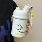 Women's Insulated Water Bottle BPA-Free Plastic Leakproof Screw Cap Animal Design