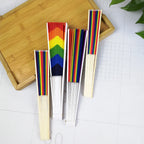 Women's Colorful Hand Fan Lightweight Bamboo Frame Artistic Design