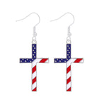 Women's Lightweight Star Earrings Enamel Flag Design Fishhook Closure Zinc Alloy