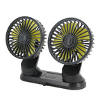 Harrow Dual-Head Car Air Circulation Fan Adjustable Portable Dashboard Mount