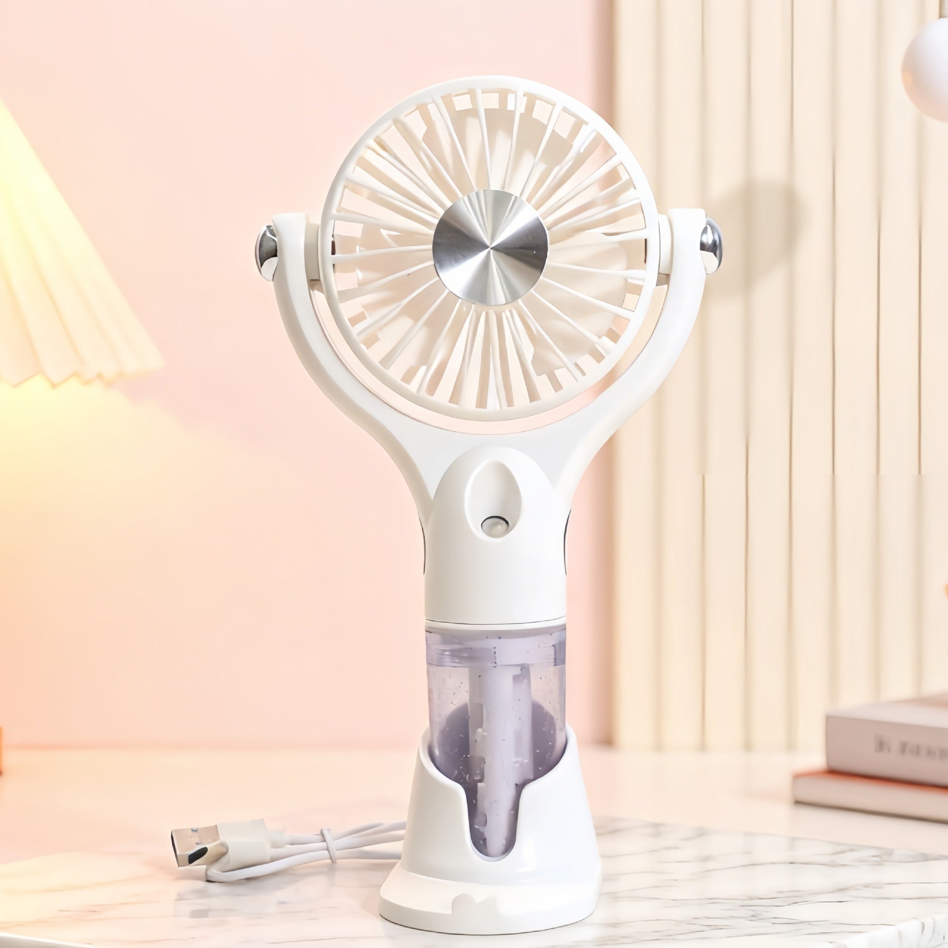 Portable Mini Fan USB Rechargeable with Water Tank Compact Personal Cooling Fan