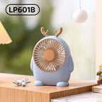 Women's Portable Hand Fan Cute Animal Design Lightweight Handheld Personal Cooling Fan