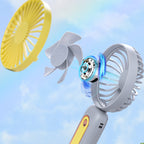 Women's Portable Mini Fan with Ergonomic Handle Rechargeable Battery Compact