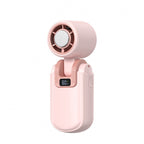Portable Handheld Cooling Fan with Digital Display Rechargeable Foldable Compact Design