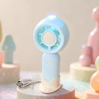 Portable Battery-Operated Fan with LED Light Lightweight Rechargeable Personal Cooling Fan