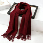 Brehn Cashmere Scarf Women Soft Warm Elegant Classic Neck Wrap with Fringes