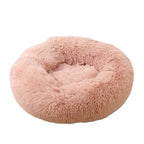 Pet Bed Soft Plush Round Shape Non-Slip Bottom for Cats and Small Dogs