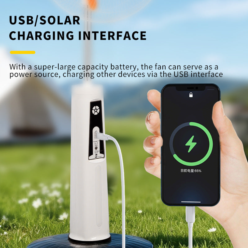 Solar-Powered Ventilation Fan with Remote Control USB Charging and Adjustable Light for Home and Office