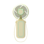 Women's Portable Handheld Fan with Integrated Neck Strap USB Rechargeable Adjustable Speed