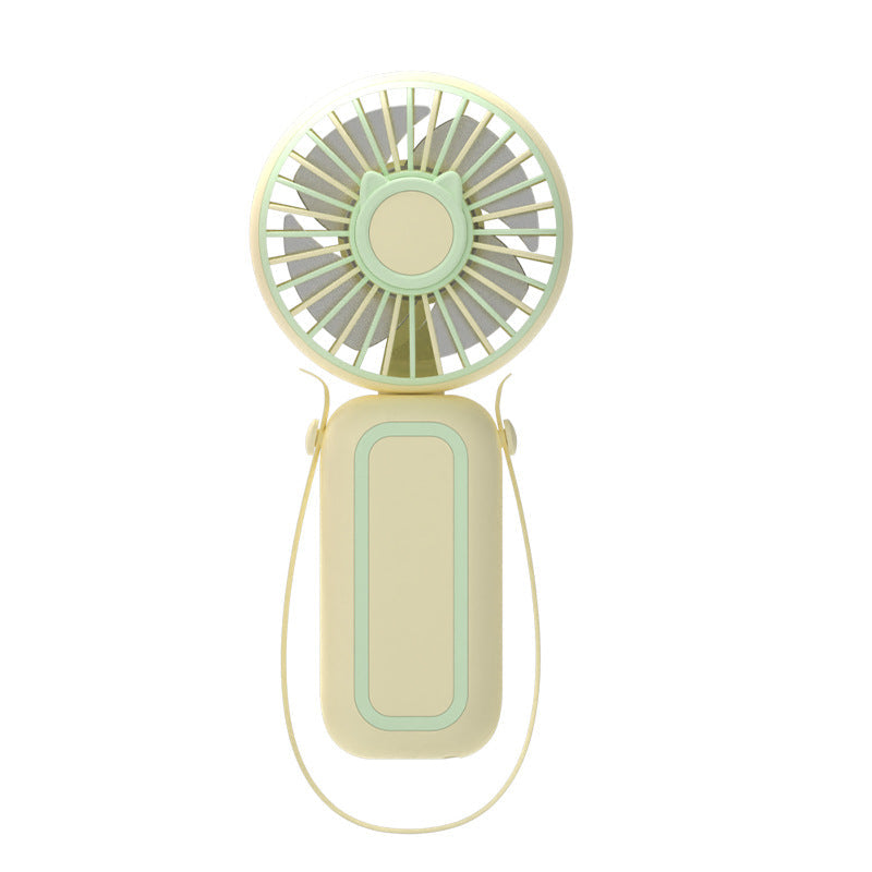 Women's Portable Handheld Fan with Integrated Neck Strap USB Rechargeable Adjustable Speed