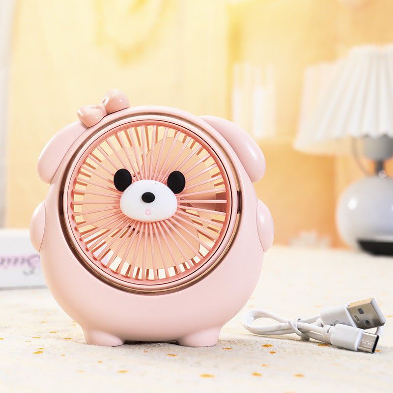 USB Desk Fan Compact Portable Quiet Motor Adjustable Tilt Reindeer Design