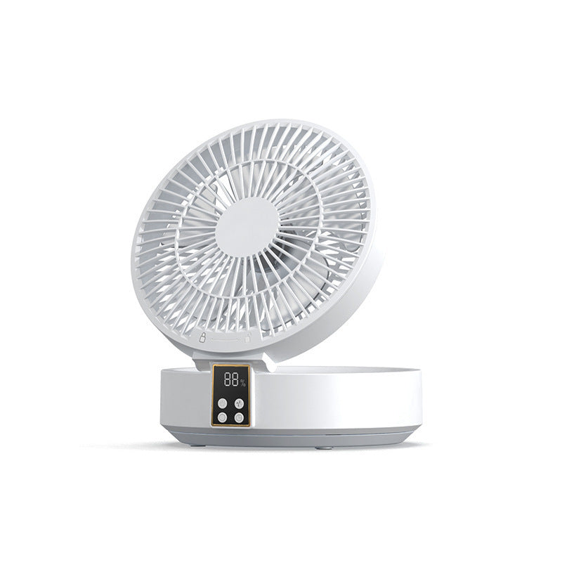 Adjustable Smart Desk Fan with Temperature Display Multi-Speed Quiet Operation Compact Design