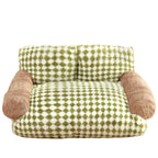 Women's Cozy Relax Armchair Plush Fabric Ergonomic Support Removable Cover